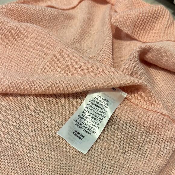 Halogen NWT Pink Open-Front Cardigan in Linen/ Viscose blend. - Picture 8 of 8